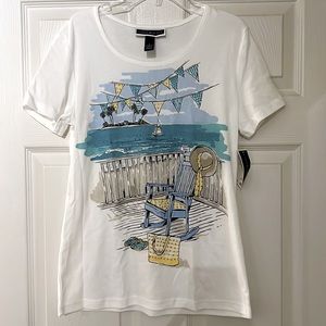 Karen Scott top, white, size S.